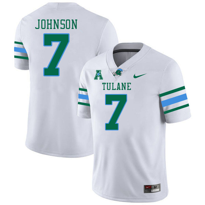 Tulane Green Wave #7 Patrick Johnson College Football Jerseys Stitched Sale-White